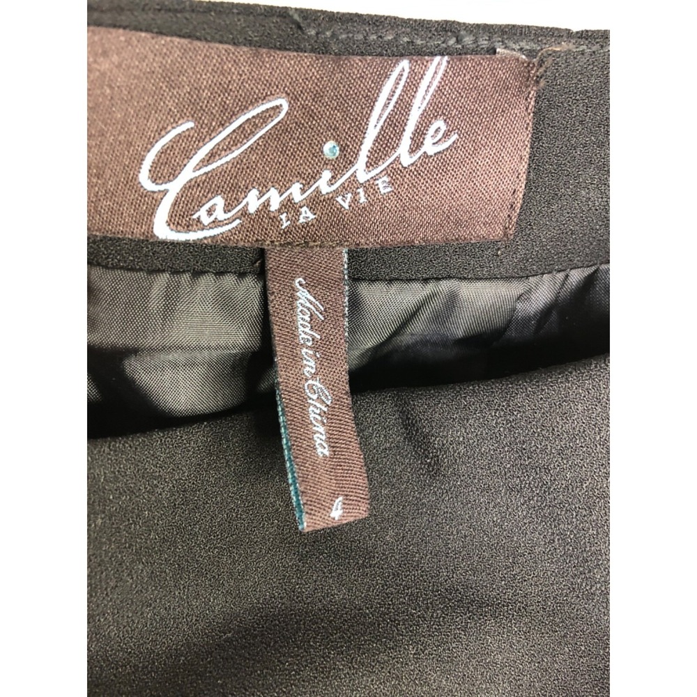 CAMILLE LA VIE Women's 4 A-Line Black Skirt - Picture 2 of 5